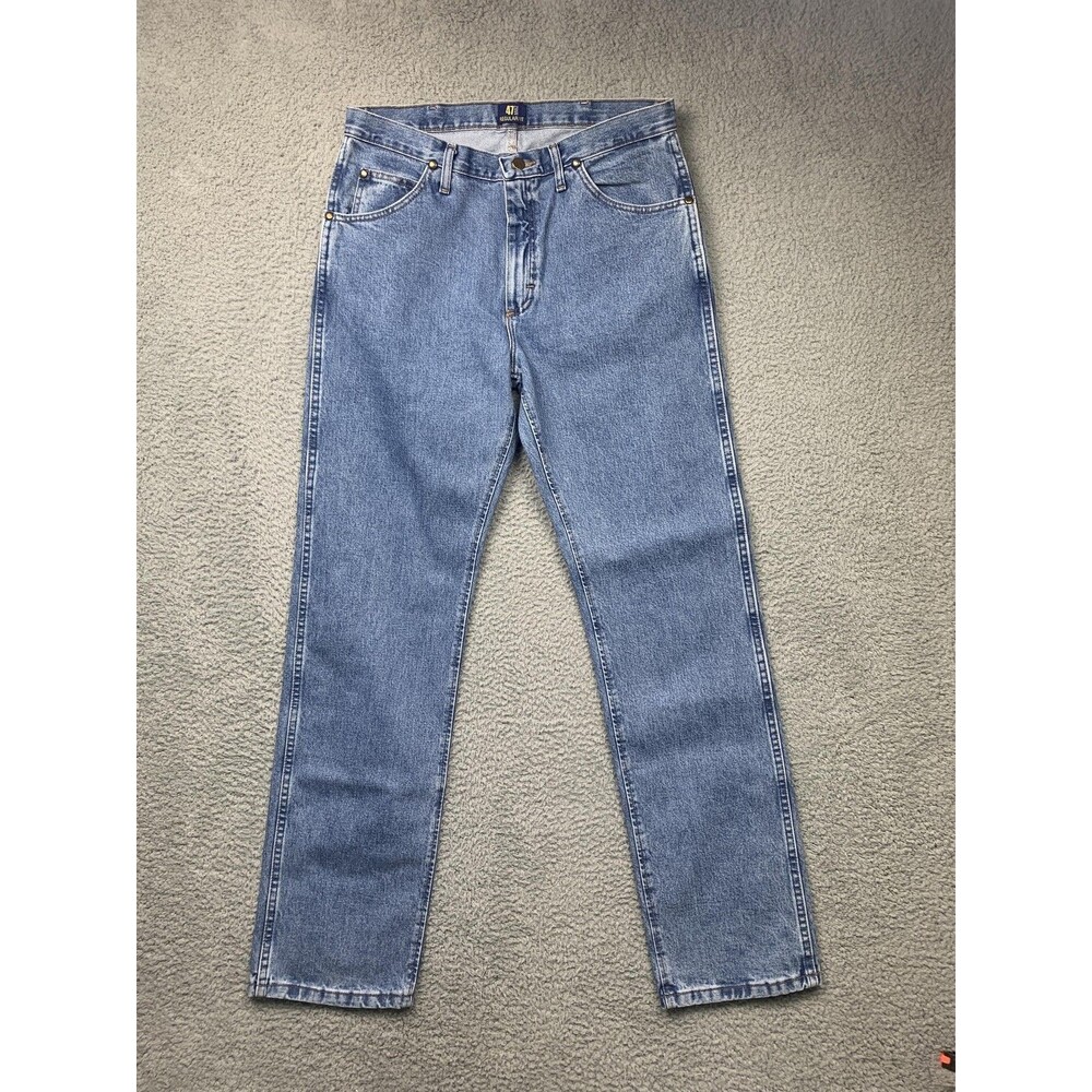 Wrangler Jeans Mens 34x34 Blue Cowboy Cut Regular Fit Straight Leg Western Denim